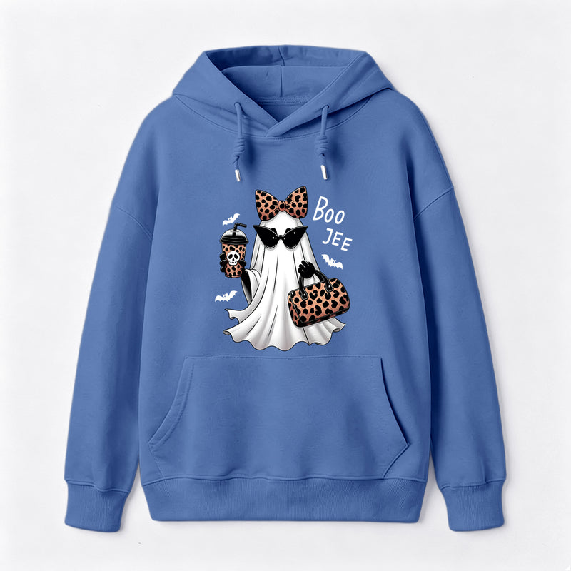 Boo-Jee Leopard Ghost Funny Fall Halloween Hoodie