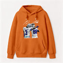 Vintage Close-Up Football Athlete Signature Graphic Hoodie