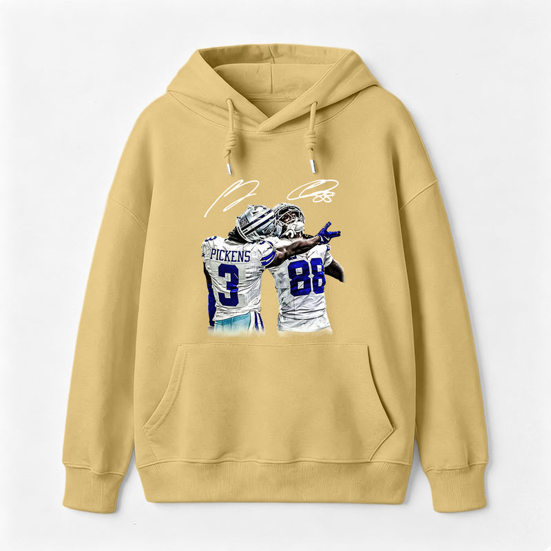 Vintage Close-Up Football Athlete Signature Graphic Hoodie