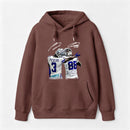Vintage Close-Up Football Athlete Signature Graphic Hoodie