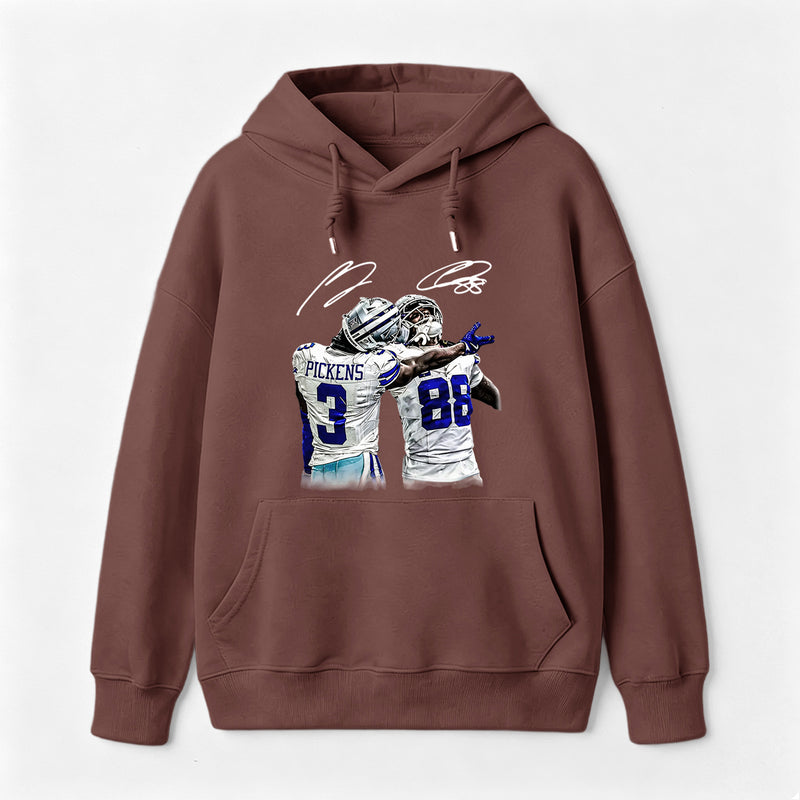 Vintage Close-Up Football Athlete Signature Graphic Hoodie