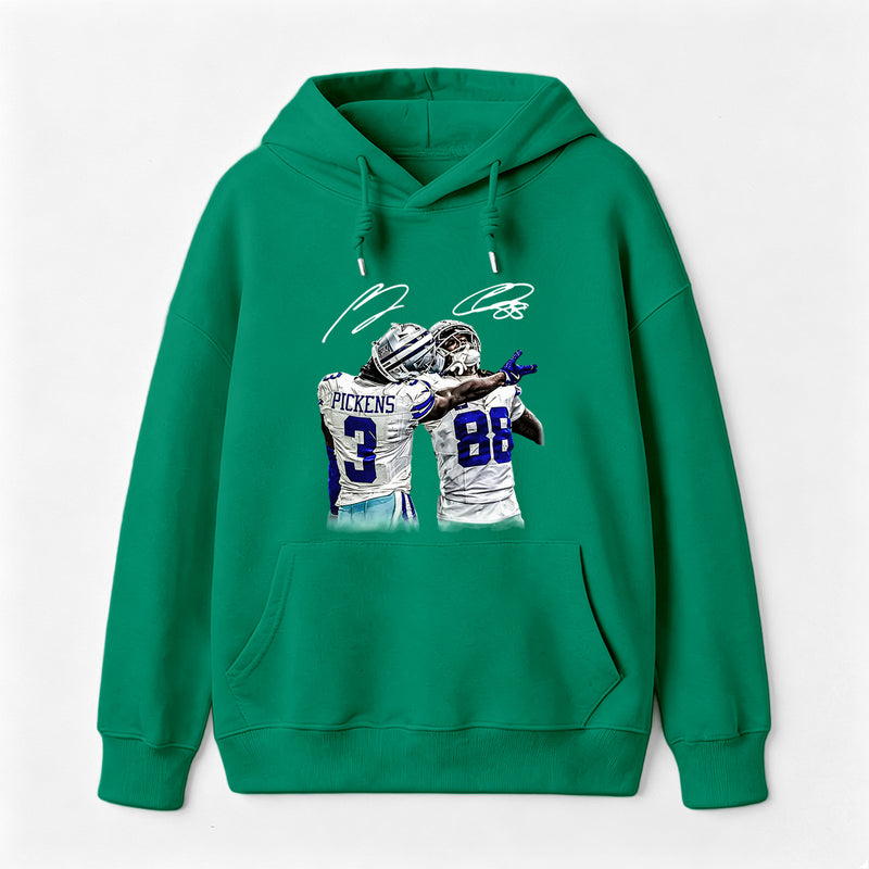 Vintage Close-Up Football Athlete Signature Graphic Hoodie