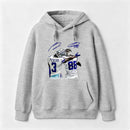 Vintage Close-Up Football Athlete Signature Graphic Hoodie