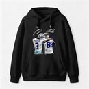 Vintage Close-Up Football Athlete Signature Graphic Hoodie