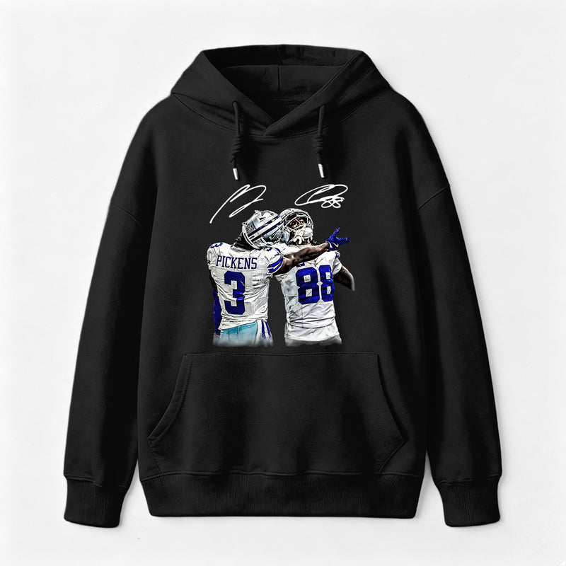 Vintage Close-Up Football Athlete Signature Graphic Hoodie