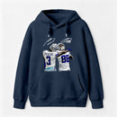 Vintage Close-Up Football Athlete Signature Graphic Hoodie