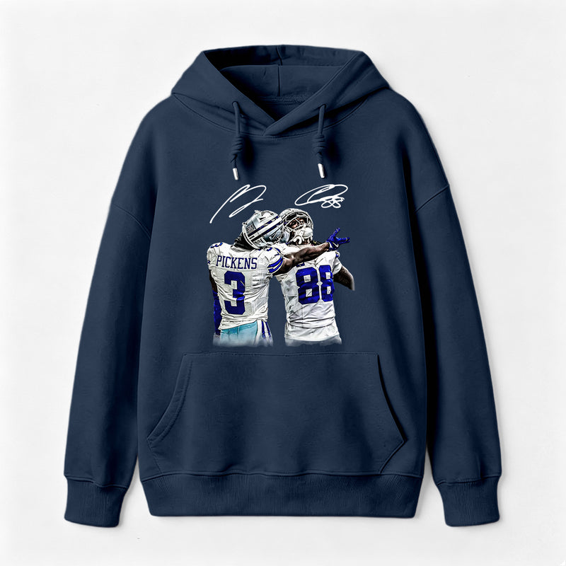 Vintage Close-Up Football Athlete Signature Graphic Hoodie
