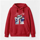 Vintage Close-Up Football Athlete Signature Graphic Hoodie