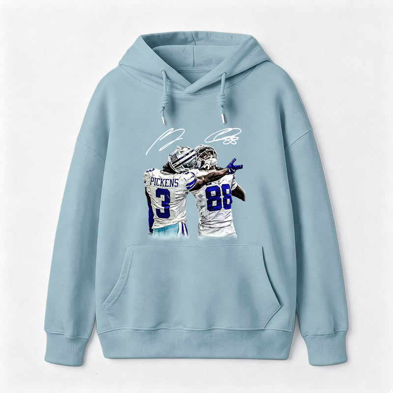 Vintage Close-Up Football Athlete Signature Graphic Hoodie