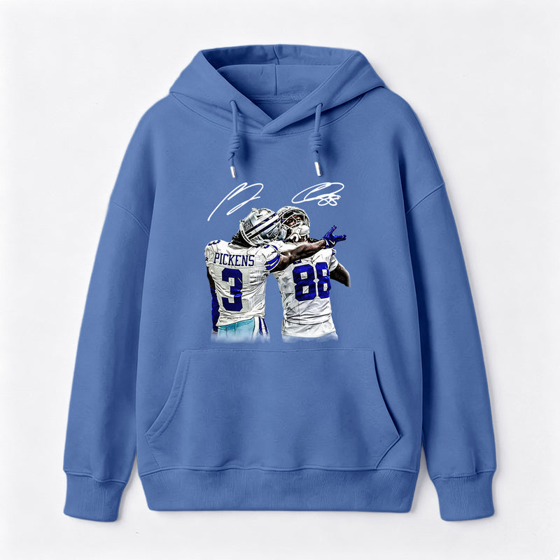 Vintage Close-Up Football Athlete Signature Graphic Hoodie