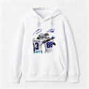 Vintage Close-Up Football Athlete Signature Graphic Hoodie