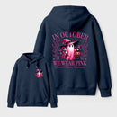 In October We Wear Pink Ghost Halloween Breast Cancer Awareness Hoodie