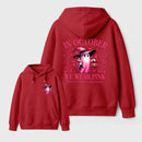 In October We Wear Pink Ghost Halloween Breast Cancer Awareness Hoodie