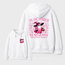 In October We Wear Pink Ghost Halloween Breast Cancer Awareness Hoodie