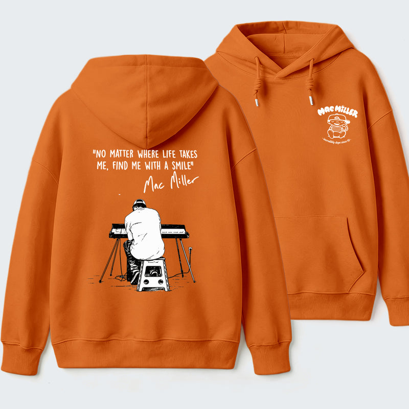 "No Matter Where Life Takes Me, Find Me With A Smile" Mac Miller Album Collage Hoodie